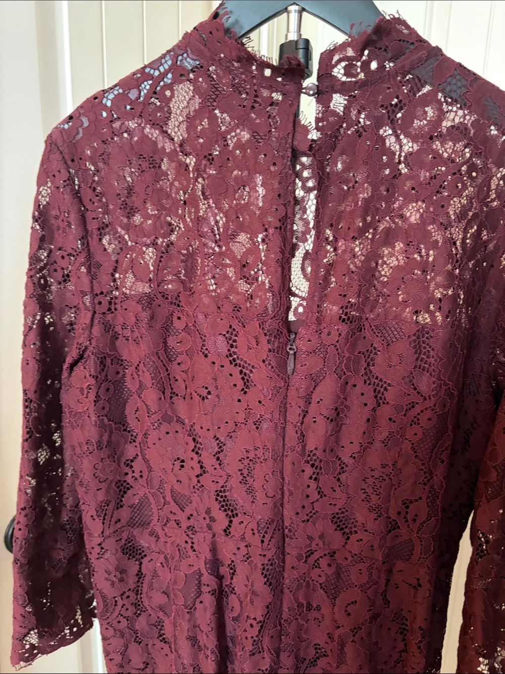 Eva Mendes by Ny&Co Women's Burgundy Lace Midi Dress - Picture 5 of 5